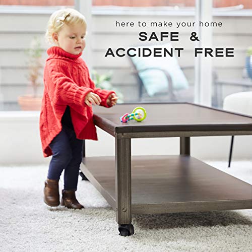 Kit Protector para Esquinas y Bordes de Muebles de Bébé Earth - Juego de 8 Cantos Protectores y 1 Rollo de 6m para Mesas y más - Seguridad Infantil en el Hogar - Tope Puerta Gratis - Café