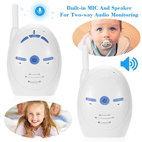 KKmoon Vigilabebés Audio Monitor de bebé Inalámbrica Niños Duermen de Monitor Compatible con Intercomunicador de 2 Vías Llanto de Alarma de Sonido