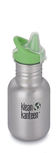 Klean Kanteen Edelstahlflasche Flasche Kid Sippy - Botella de Agua para Bicicletas, Color Plateado, Talla 0.355 litros