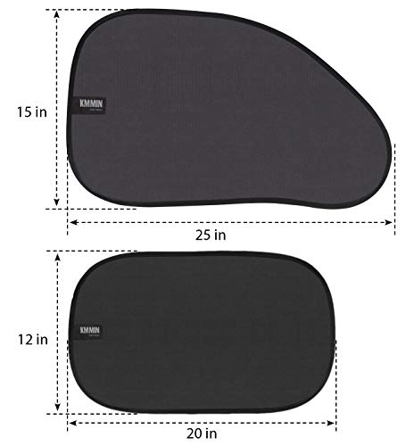 KMMIN Parasol para Ventanilla de Coche, Auto Parasol para Bloqueo UV Ray y Proteger Niños Mascotas con Fácil Instalación y Buena de Refrigeración Talla (Dos 50 × 30 y Dos 63 × 38 CM)