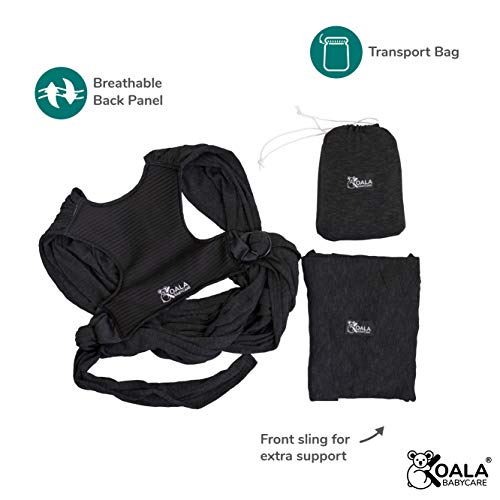 Koala Babycare® - Fular Portabebés fácil de usar (fácil de colocar), unisex ajustable, la mochila portabebes multiusos apropiada hasta 10 kg. Fular portabebés elastico - Diseño Registrado KBC®