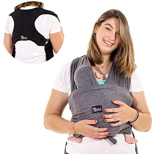 Koala Babycare® - Fular Portabebés fácil de usar (fácil de colocar), unisex ajustable, la mochila portabebes multiusos apropiada hasta 10 kg. Fular portabebés elastico - Diseño Registrado KBC®