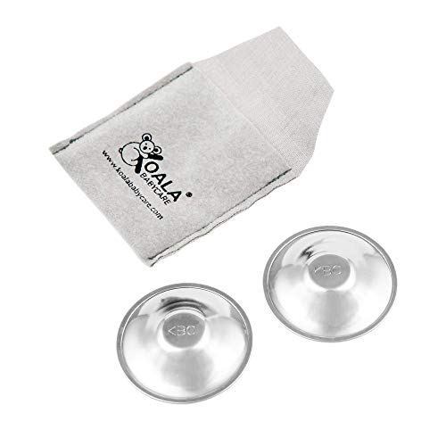 Koala Babycare® - Pezoneras en plata pura 999 sin níquel para la prevención y el tratamiento de las fisuras o grietas en el seno durante la lactancia. Dispositivo médico clase 1 - Koala Silver Cup