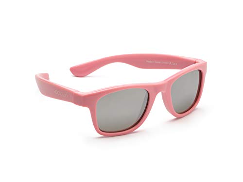 koolsun bebés y niños gafas de sol Wave Fashion 1 +, 100% protección UV, Rosa, 3-10 años