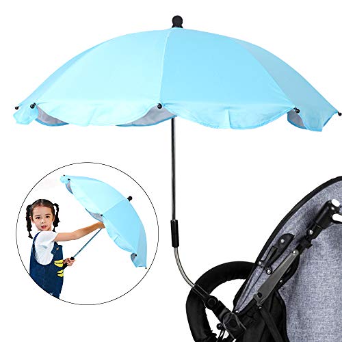 laamei' Sombrilla Universal Carrito de Bebé Paraguas Sombrilla Parasol para Silla de Paseo y Cochecito con UV Protección 360 Grados de Dirección Ajustable para Protege el Bebés y Niños