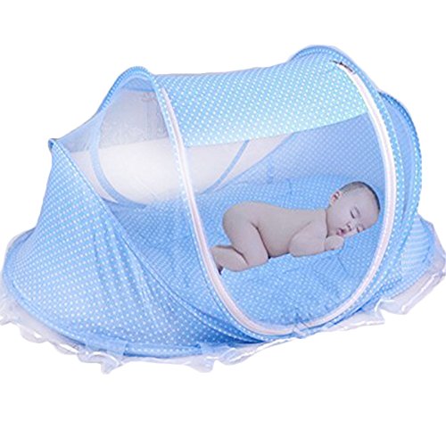 LAAT cama tienda de viaje con mosquitera para bebé, protección contra insectos, cuna tienda de playa infantil plegable protección ideal contra avispas y mosquitos resistente y lavable Navidad (4)