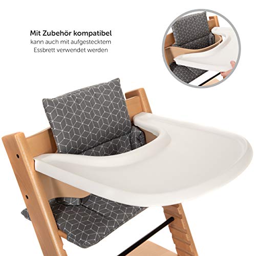 LaLoona Cojín Asiento para Trona Stokke Tripp Trapp 2 piezas/Funda de repuesto, reductor de asiento para trona bebé - Gris