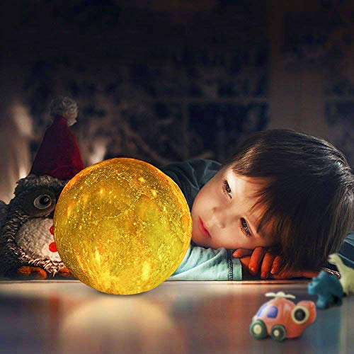 Lámpara de la luna 3D, ALED LIGHT 16 Colores RGB Luz de la Luna del Espacio 15 cm de Diámetro Universo Lunar Cielo Estrellado Lámpara de luz Nocturna con Control Remoto Luz de Humor para Decoración