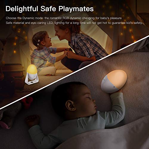 Lámpara de Nocturna LED Lámpara de Mesita de Noche Inteligente, Control Tactil, Regulable, USB Recargable, Portátil, Cambio de Color RGB para Niños, Habitación, Cámping - Uverbon