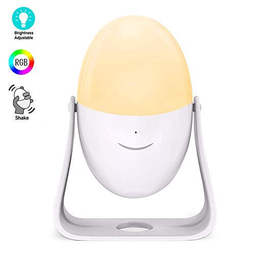 Lámpara de Nocturna LED Lámpara de Mesita de Noche Inteligente, Control Tactil, Regulable, USB Recargable, Portátil, Cambio de Color RGB para Niños, Habitación, Cámping - Uverbon