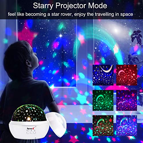 Lámpara Proyector, AsperX 2 en 1 Proyector Estrellas & Proyector de Luz Océano 360° Rotación Romántica Luz Estrellas y 8 Colores Regalo para Niños y Bebés Cumpleaños, Día de los Reyes, Navidad