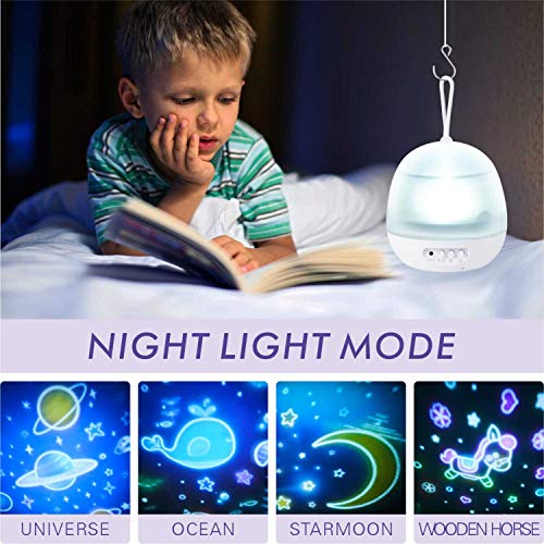 Lámpara Proyector，Iluminación Romántica con Rotación 360 Grados de Estrellas y Cosmos，Lámpara Infantil con Control de Temporizador, USB & Pilas y 8 Modos para Niños, Novia, Cumpleaños y Fiesta