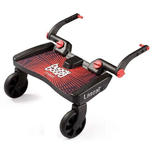 Lascal 2750 - BuggyBoard Maxi - Tabla con ruedas para carrito, color rojo y negro