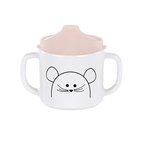 Lässig - Taza para niños, vaso con boquilla de melamina antideslizante, apta para lavavajillas, Cup More Magic Rosa.