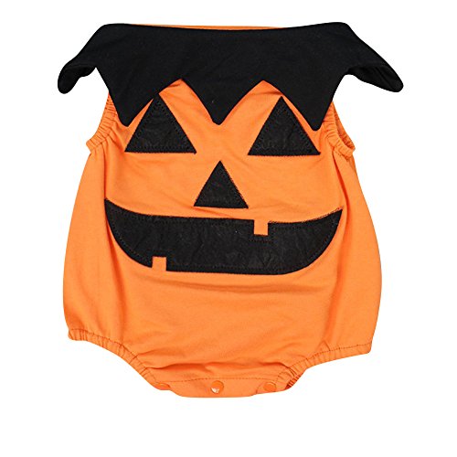 Le SSara Bebé invierno calabaza Halloween mameluco recién mono Traje Trajes 3 piezas (0-6 Meses, Naranja)