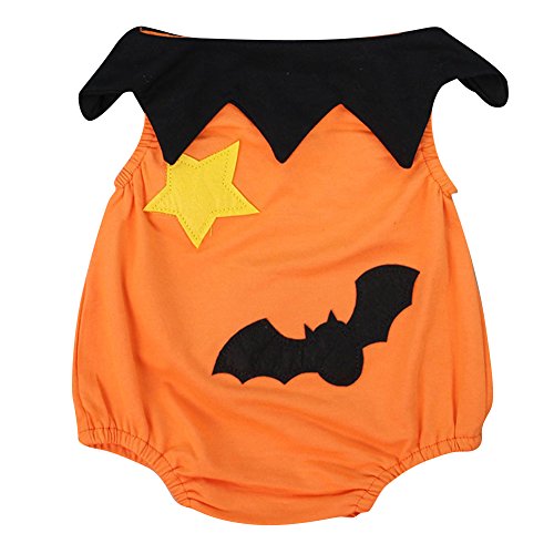 Le SSara Bebé invierno calabaza Halloween mameluco recién mono Traje Trajes 3 piezas (0-6 Meses, Naranja)