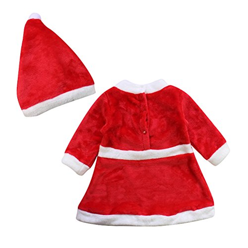 Le SSara Bebé Invierno Navidad Cosplay Vestido Traje recién Traje Sombrero 2pcs (0-6 Meses)