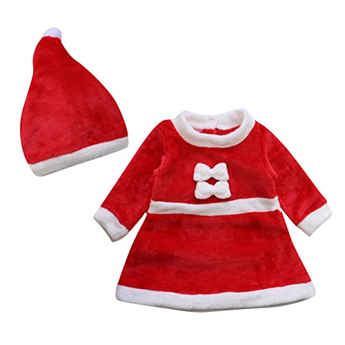 Le SSara Bebé Invierno Navidad Cosplay Vestido Traje recién Traje Sombrero 2pcs (12-18 Meses)