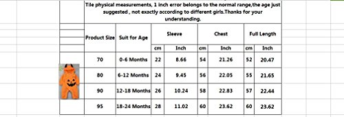 Le SSara Halloween calabaza Enterizo con capucha Navidad mameluco atuendos (18-24 Meses)