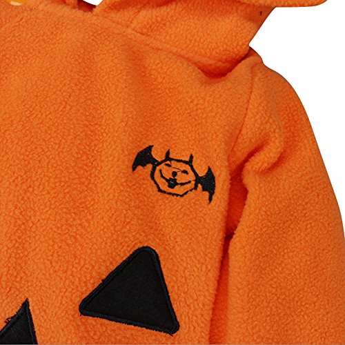 Le SSara Halloween calabaza Enterizo con capucha Navidad mameluco atuendos (18-24 Meses)