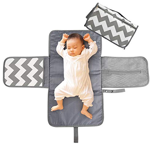 LEADSTAR Portátil Cambiador, Impermeable Cambiador de Pañales para Bebé, Cambiador de Viaje, Lavable Plegable Orinal Infantil Pad Kit de Cambiador Para el Hogar Viaje Fuera