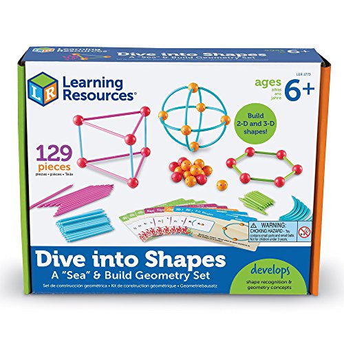 Learning Resources-Dive Into Shapes Un Set de Geometría Marino para Construir, Color (LER1773)