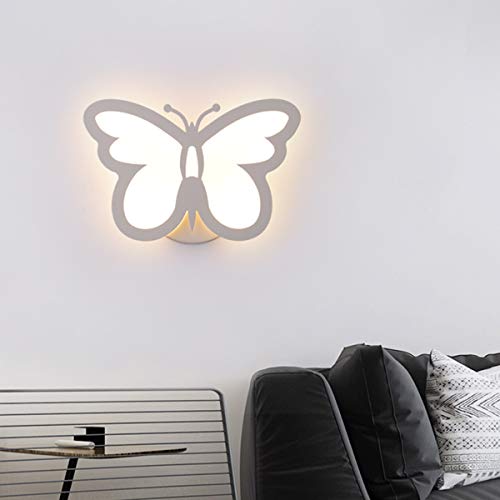 LEDMOMO Lámpara de pared moderna del LED, iluminación creativa de la pared de la mariposa 12W para el blanco caliente de la decoración del vestíbulo del cuarto de baño