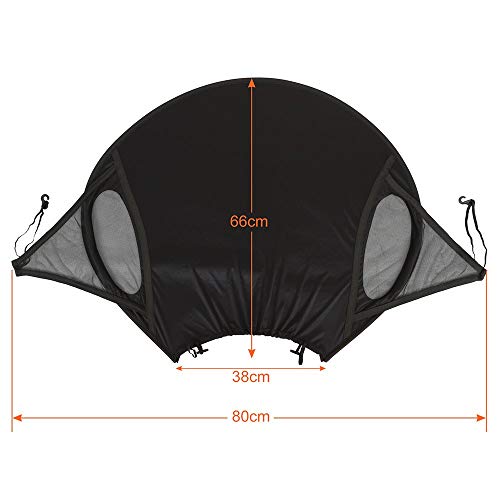 LEMESO Parasol Carrito Bebe Infantil Parasol para Silla de Paseo Sombrilla Carrito Bebe Universal Negro Protector Solar