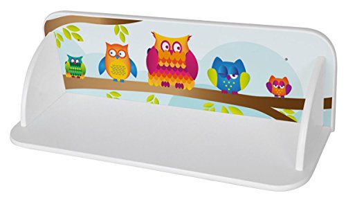 LEOMARK Estante De Pared Para Niños Estantes Estantería Madera Para Los Juguetes y Libros Universal Muebles Para Bebé Impresión Colorida De Alta Calidad Búhos