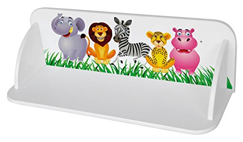 LEOMARK Estante De Pared Para Niños Estantes Estantería Madera Para Los Juguetes y Libros Universal Muebles Para Bebé Impresión Colorida De Alta Calidad Tiere Zoo Safarii