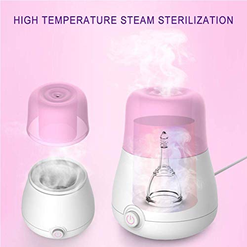 LGZY Esterilizador Menstrual De Copa Esterilizador De Vapor Esterilizador Botella para Todo Tipo De Silicona, Desinfección Portátil Copa Menstrual, Limpiador Antibacteriano Físico,Rosado