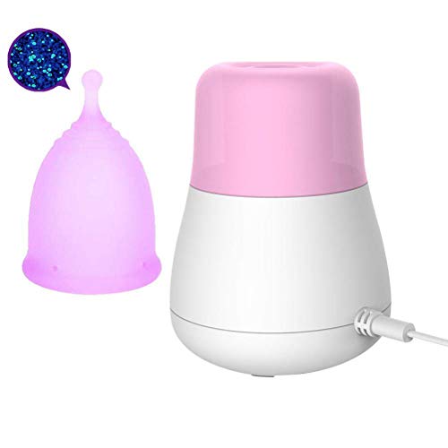 LGZY Esterilizador Menstrual De Copa Esterilizador De Vapor Esterilizador Botella para Todo Tipo De Silicona, Desinfección Portátil Copa Menstrual, Limpiador Antibacteriano Físico,Rosado