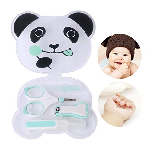 LHKJ 4pcs Juego de cortaúñas para bebé, Kit de Cuidado para Bebés con Cortauñas, Tijeras de Seguridad, Lima de Uñas, Pinza para Baby, Recién Nacido, Infantes, Niño Pequeño (Verde)