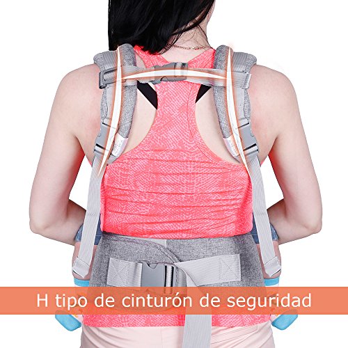 Lictin Mochilas portabebé Manos libres - Portabebés transpirable ergonómicamente diseñado Múltiples posiciones Se adapta a medida que sus hijos crece, Certificado CE para bebé Hasta 15 kg