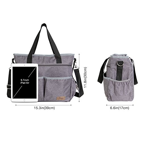 Lifewit Bolso de Cambiador para Bebé Pañales de Gran Capacidad Bolso Maternal Con Correa del Cochecito y para el Hombro, Gris