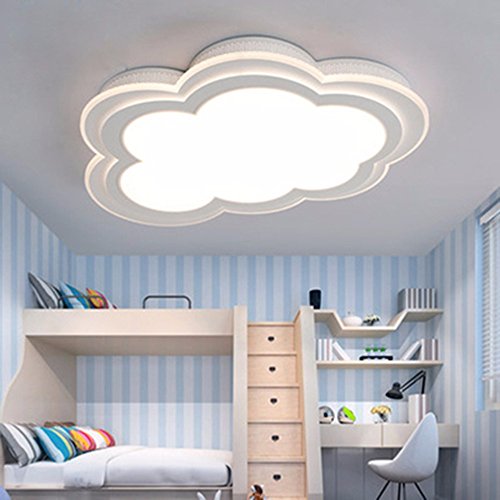 LighSCH Luces de techo Los niños nubes lámpara sencilla y moderna habitación cálida Protección Ocular Creativo Accesorios lámpara Led 30W luz cálida 55cm