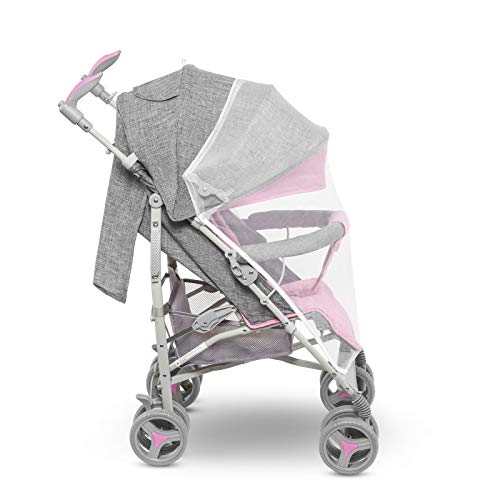 Lionelo LO-IRMA PINK Irma buggy - Carrito de viaje plegable con posición tumbada, 7 kg, color rosa