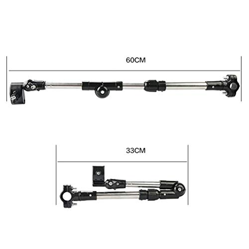 LIOOBO Soporte de Paraguas para Cochecito Ángulo Ajustable Soporte para Montura de Paraguas Conector Giratorio Manija Soporte de Marco de Barra