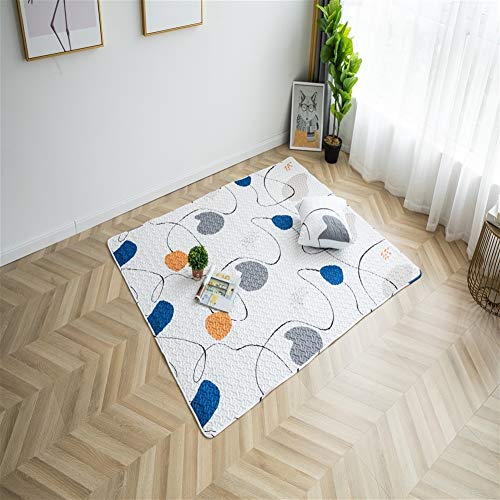 Liveinu Alfombras de Algodón Plegable Moquetas Tatami Japonés Antideslizante Lavable para Decoración del Salón Dormitorio Habitación 70x70cm Geometrico 2