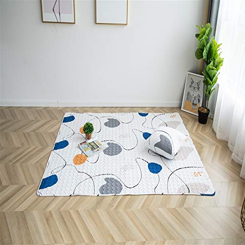 Liveinu Alfombras de Algodón Plegable Moquetas Tatami Japonés Antideslizante Lavable para Decoración del Salón Dormitorio Habitación 70x70cm Geometrico 2