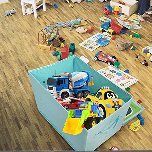 Livememory plegable caja de almacenamiento de juguetes Caja Organizador de juguetes de tela con Fun alfombra de juegos para niños (coches No Incluidos)