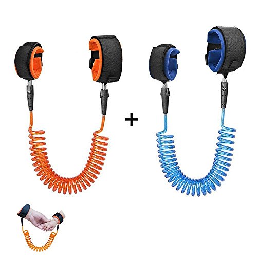 Locisne 2 Pack Baby Anti-perdido Cinturón, Baby Kids Safty Anti Perdido Paseo Cinturón de la muñeca Link Bungee Leash seguridad Toddler Arnés, Ayudante de viaje