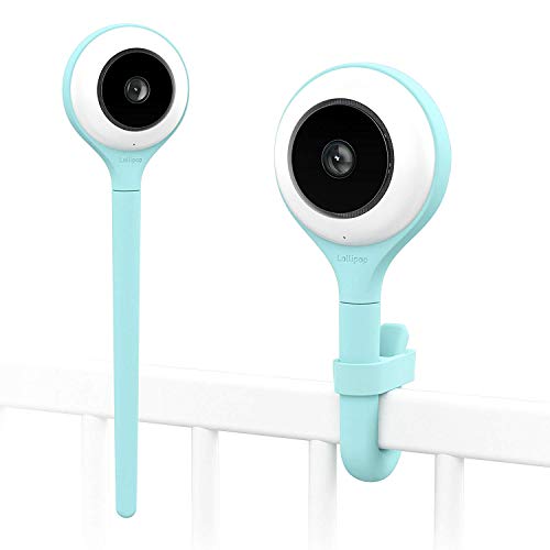 Lollipop camera, cámara para bebés, monitor para bebé, detección de llanto, multistreaming, visión nocturna, soporte para pared, monitor para bebés wifi, detección de cruce (turquesa)