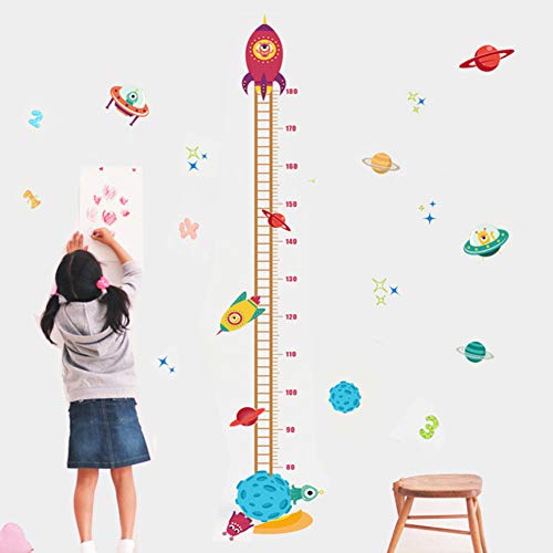 Lorcoo Gráfico de crecimiento, 60 * 140cm Adhesivo decorativo para pared medidor de altura para niños, Vivero Habitación de los Niños Removible Etiquetas de la Pared Murales