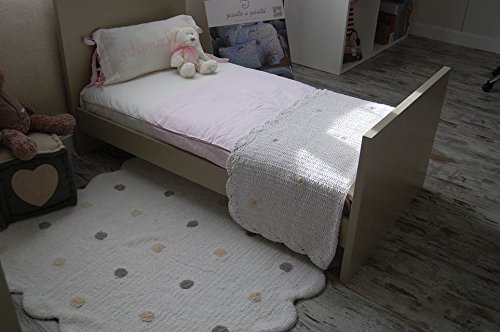 Lorena Canals Alfombra Infantil Lavable, Modelo Galleta, 120 x 160 cm, Blanca