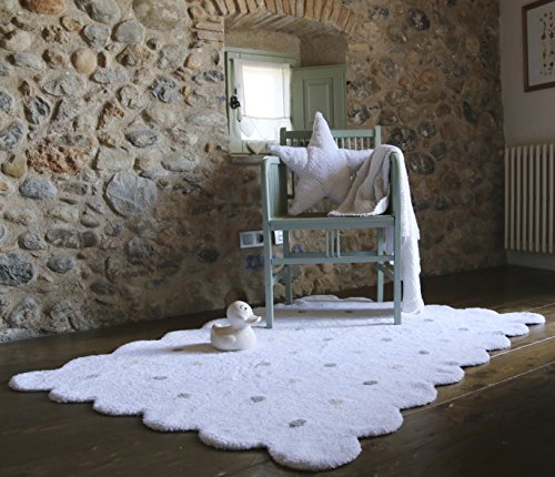 Lorena Canals Alfombra Infantil Lavable, Modelo Galleta, 120 x 160 cm, Blanca