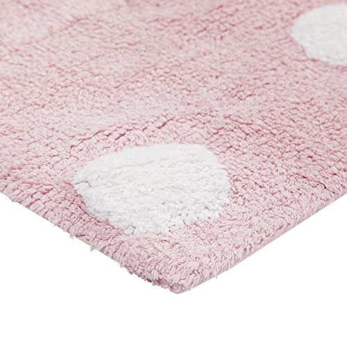 Lorena Canals Alfombra Infantil Lavable Modelo Topos, Color Rosa, 120x160 cm