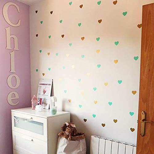 LSMYM Etiqueta de la pared Habitación de los niños Habitación de la niña Pegatinas decorativas Cuarto de niños Dormitorio Tatuajes de pared Pegatinas Decoración del hogar rubor 4X4.8cm 52 Puntos