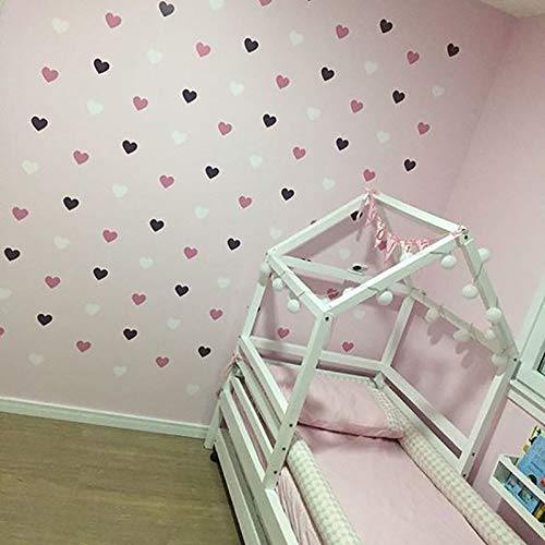 LSMYM Etiqueta de la pared Habitación de los niños Habitación de la niña Pegatinas decorativas Cuarto de niños Dormitorio Tatuajes de pared Pegatinas Decoración del hogar rubor 4X4.8cm 52 Puntos