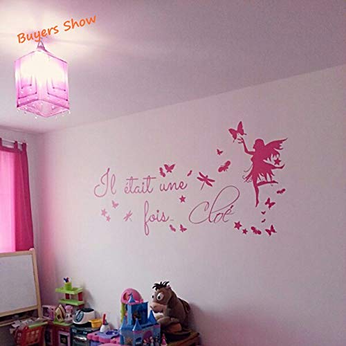 LSMYM Lindo bebé niña habitación decoración vinilo pegatinas de pared niños niña habitación decoración blanco 110X42 cm